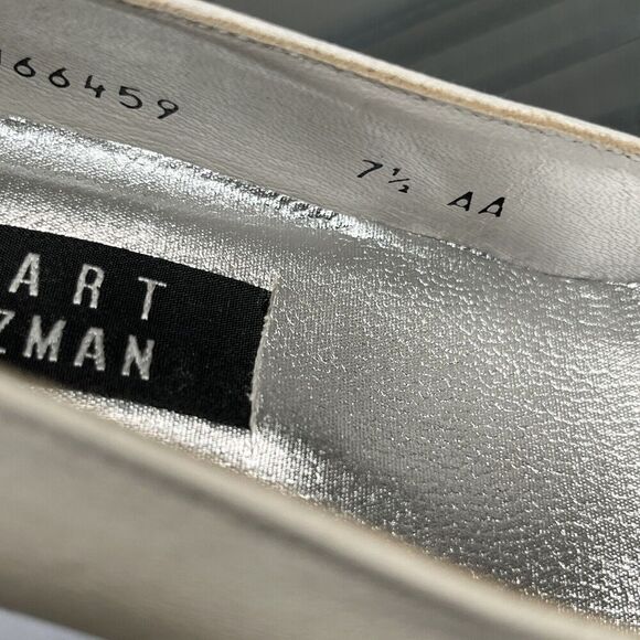 Stuart Weitzman White Rhinestone Square Toe Block Heel Pumps‎ Womens Size 7.5 AA - Picture 4 of 8